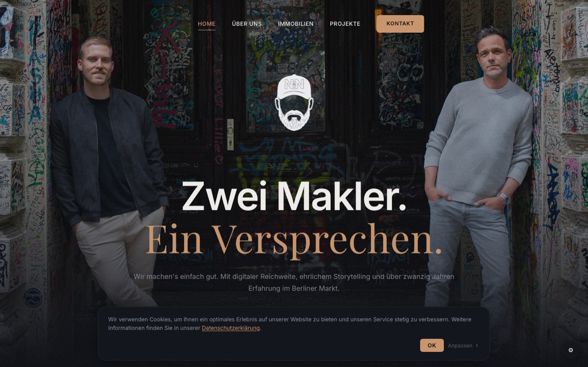 Screenshot der Website nickundnico.berlin